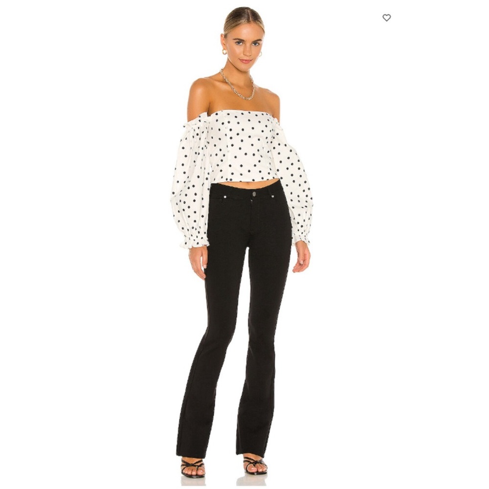 NWT Paige Pant Trouser High Rise Ponte Manhattan Boot Cut Black Classic Stretch